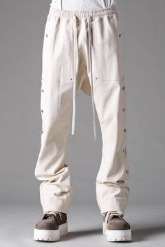 《2027SS先行予約》Side Snap Sarrouel Flare Pants"Black / Ivory" / サイドスナップサルエルフレアパンツ "ブラック / アイボリー"