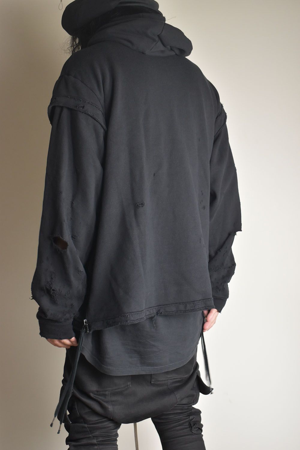 Untwisted Sweat Oversized Pullover Hoodie "Black" / 無撚糸裏毛オーバーサイズプルオーバーフーディー"ブラック"