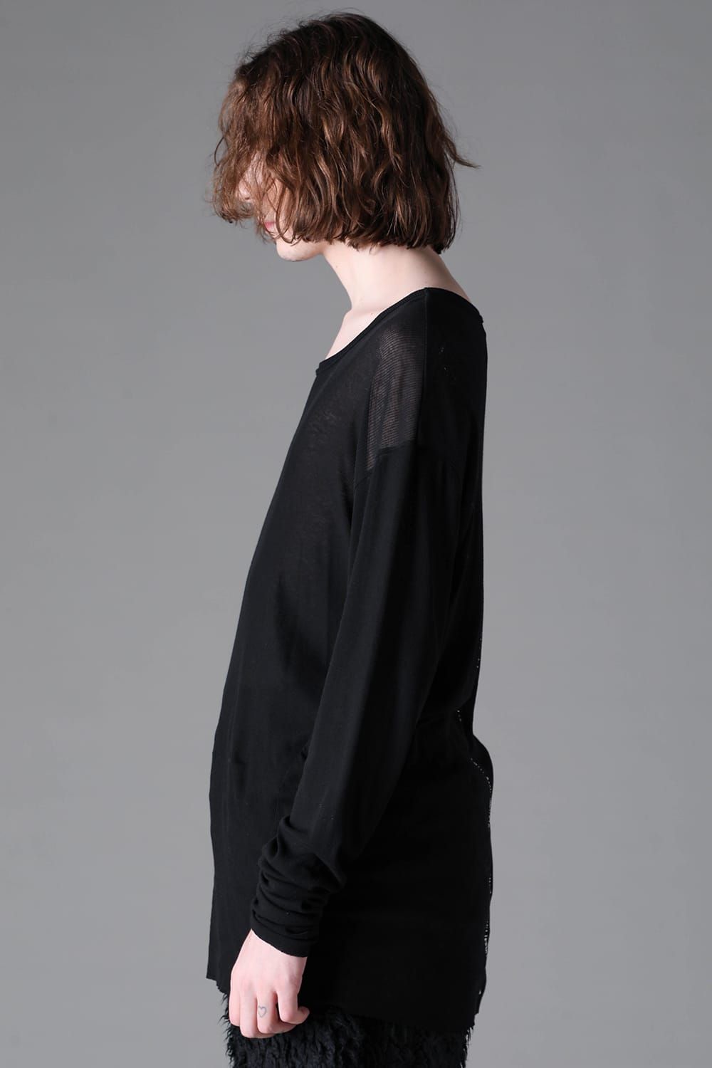 《2026AW先行予約》Back Printed Rib Long  Sleeve Tee"Black / D.Grey / Ivory /Khaki"バックプリントリブロングスリーブTee"ブラック/ダークグレー/アイボリー/カーキ"