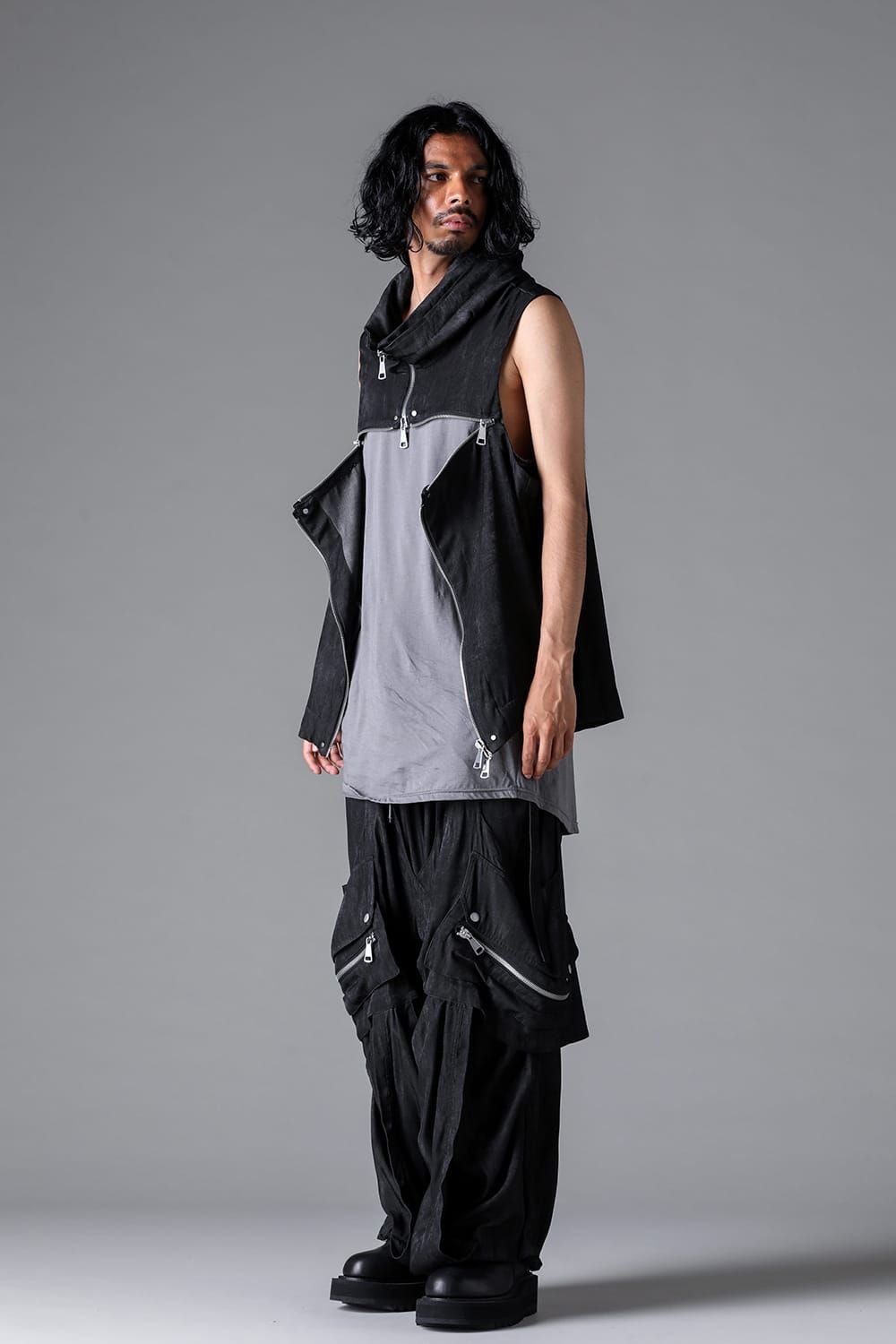 《2026SS先行予約》Parachute Cargo Wide Pants"Black / Uneven D.Grey / Uneven Grey" / パラシュートカーゴワイドパンツ"ブラック/アンイーブンダークグレー/アンイーブングレー"