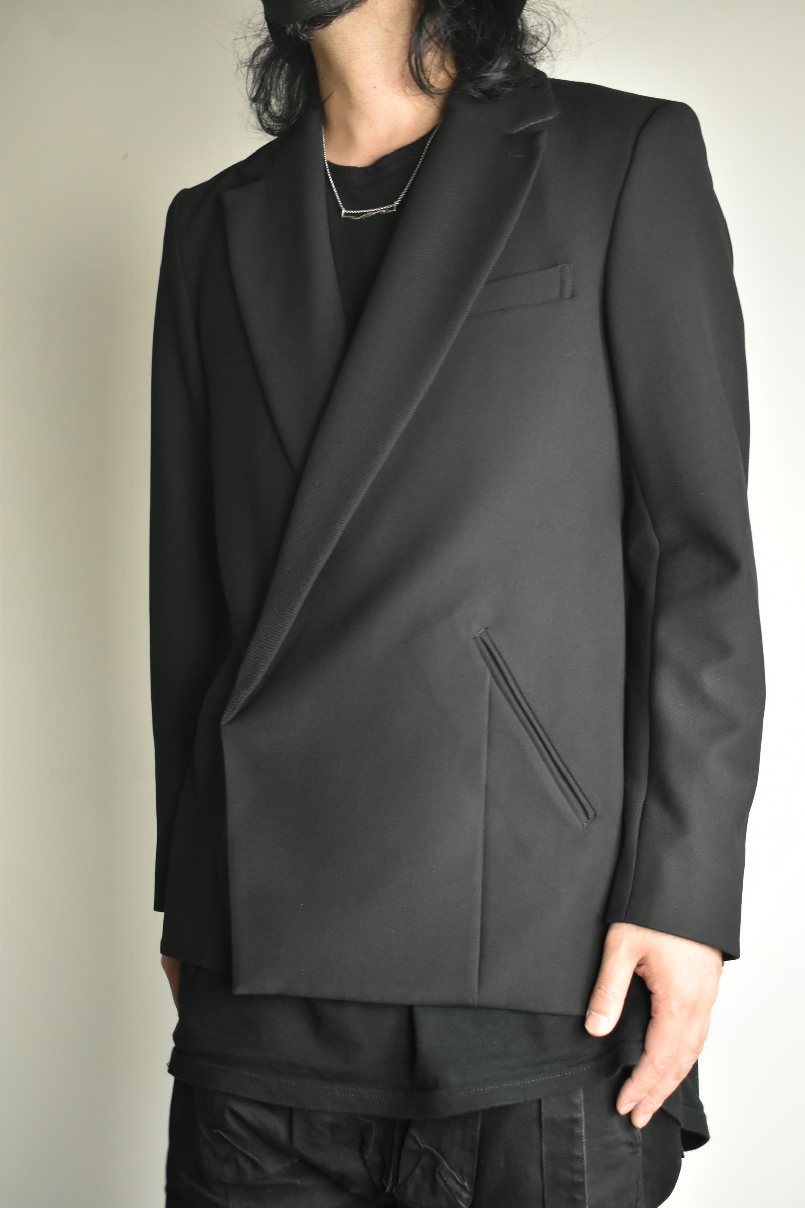 Notch Lapel Double Breasted Tailored Jacket "Black" / ノッチドラペルダブルブレストテーラードジャケット"ブラック"