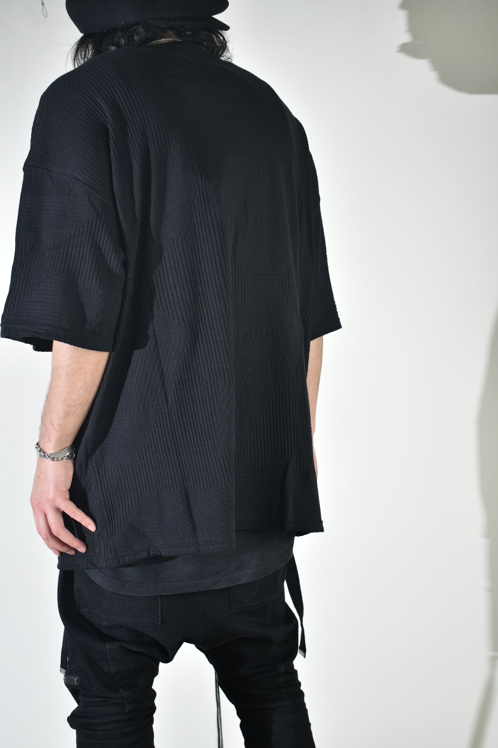 Deformed Stripe Pattern Jumbo Tee "Black" /ディフォルメドストライプパターンジャンボTee"ブラック"