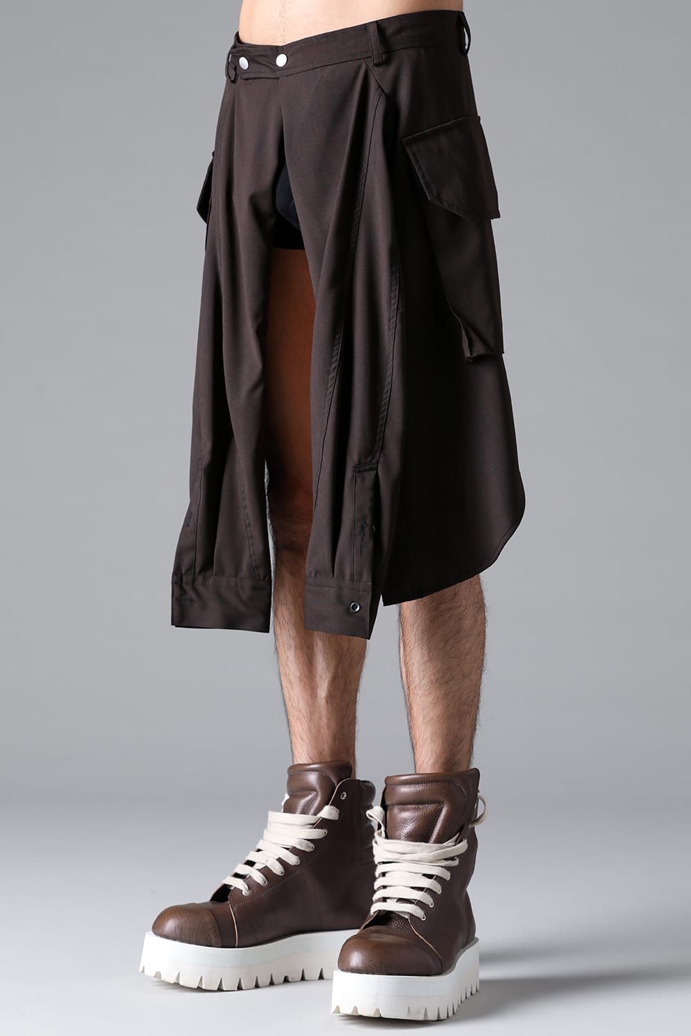 《2026SS先行予約》Abstract Sleeve Wrap Skirt"Black / Grey /Brown" / アブストラクトスリーブラップスカート"ブラック/グレー/ブラウン"