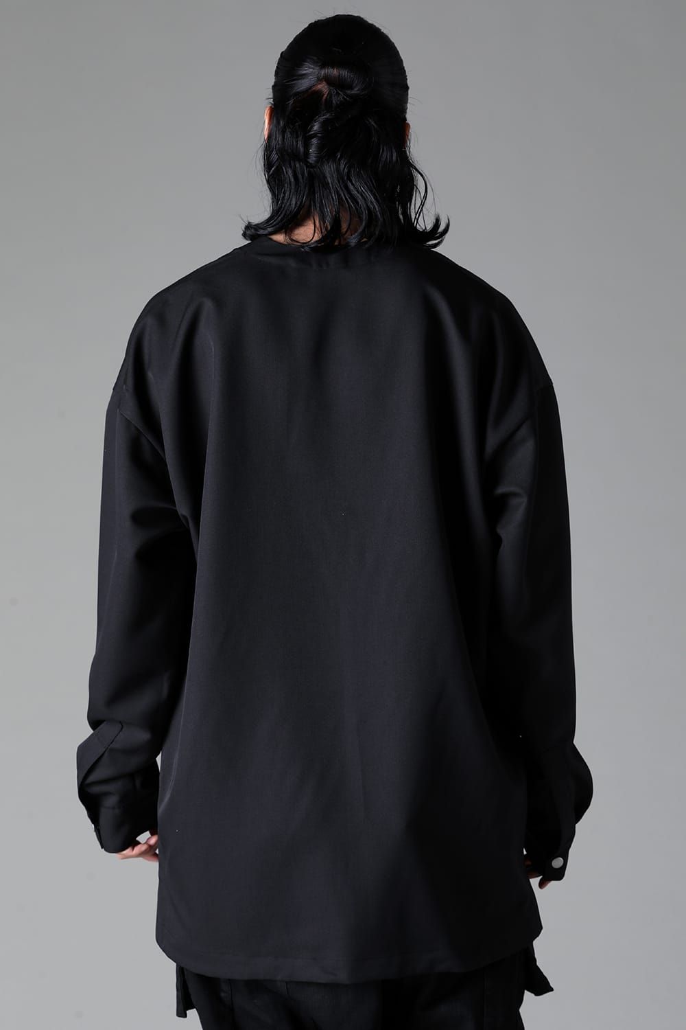 《2025AW先行予約》Collarless Top"Black / Grey" / カラーレストップ"ブラック/グレー"