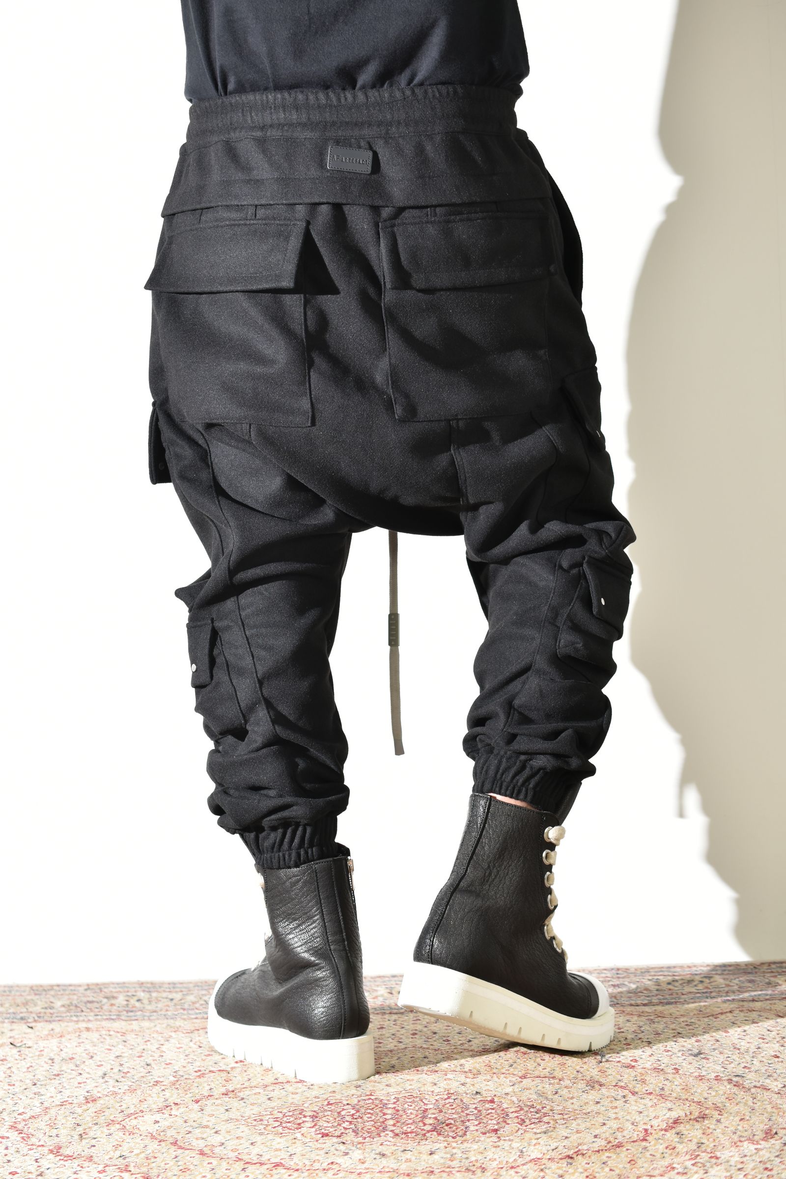 Knit Jersey Military Sarrouel Easy Pants"Black" / ニットジャージーミリタリーサルエルイージーパンツ"ブラック"