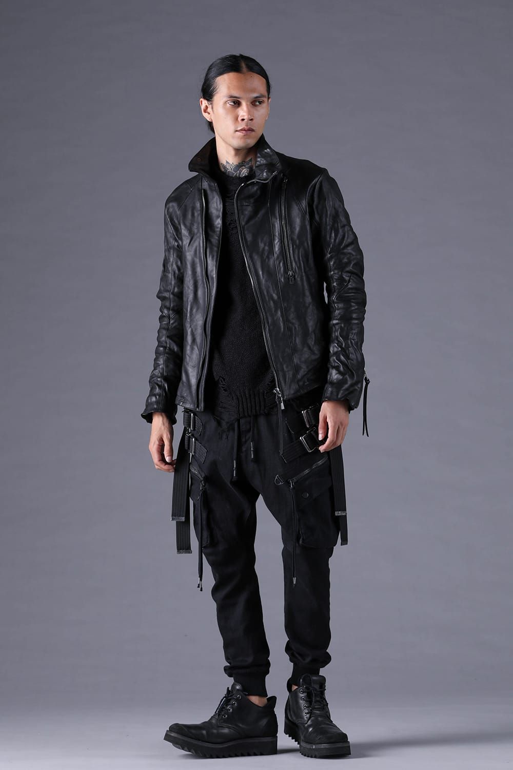 《2027SS先行予約分》Horse Leather High-Neck Jacket"Black" / ホースレザーハイネックジャケット"ブラック"