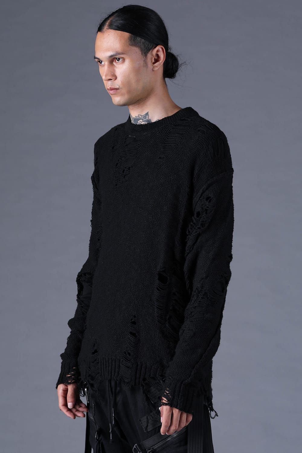 《2027SS先行予約分》3G Damage Knit Pullover "Black" / 3Gダメージニットプルオーバー"ブラック"