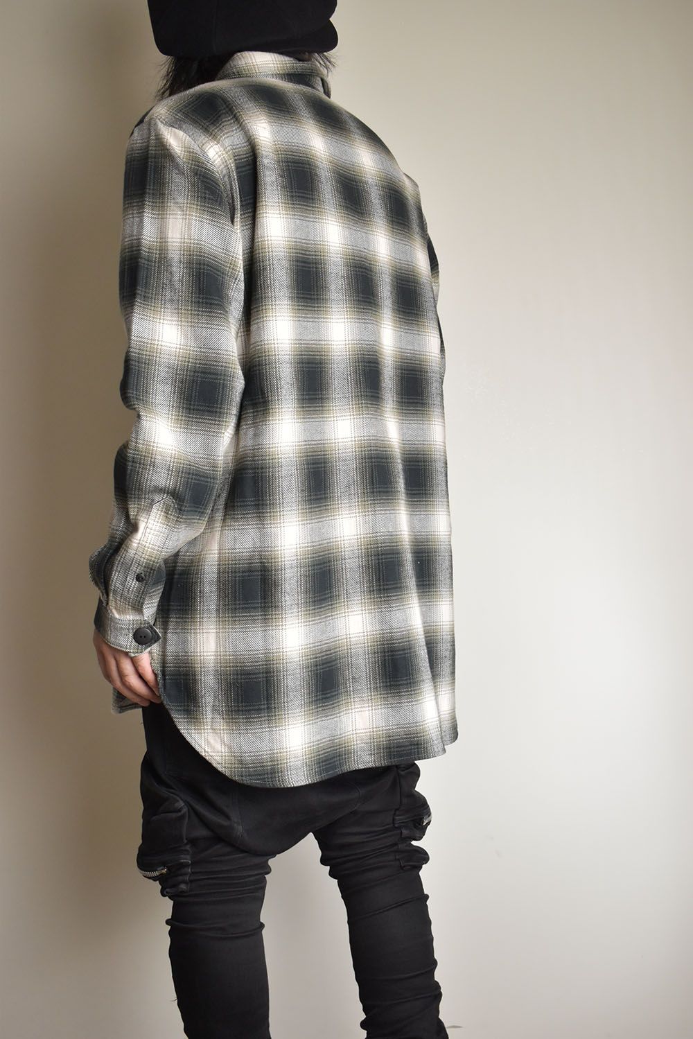 Ombre Check Long Shirts Jacket"White Check" / オンブレチェックロングシャツジャケット"ホワイトチェック"