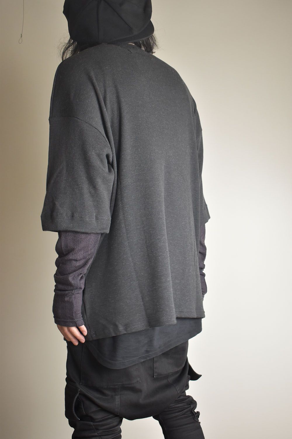 Layered Crew Neck Top"D.Grey" / レイヤードクルーネックトップ"ダークグレー"
