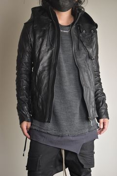 Horse Leather Hood Attachd Jacket "Black" / ホースレザーフードアタッチドジャケット"ブラック"