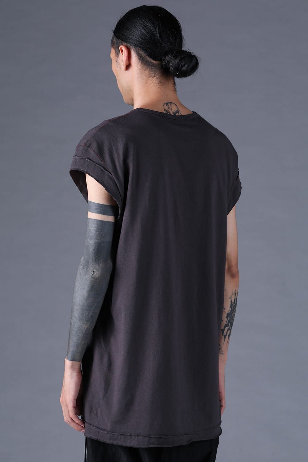 《2027SS先行予約分》30/- Cotton Cap Sleeves T-Shirt "Black / Grey / Charcoal" / 30/-天竺キャップスリーブTシャツ "ブラック / グレー /チャコール"