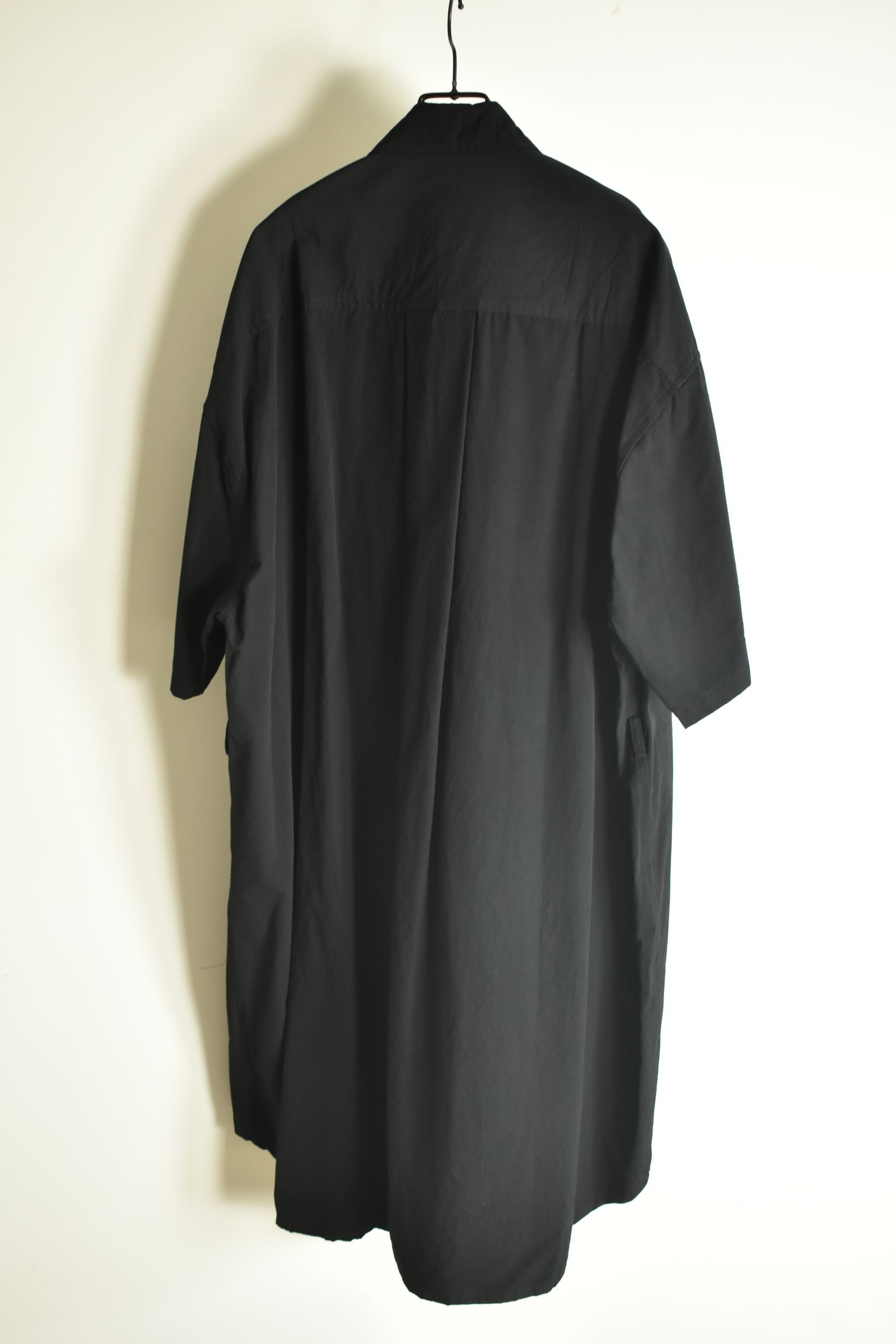 Cotton Broad Short-Sleeved Big Shirt &Dress"Black" / コットンブロード半袖ビッグシャツ / ワンピース"ブラック"