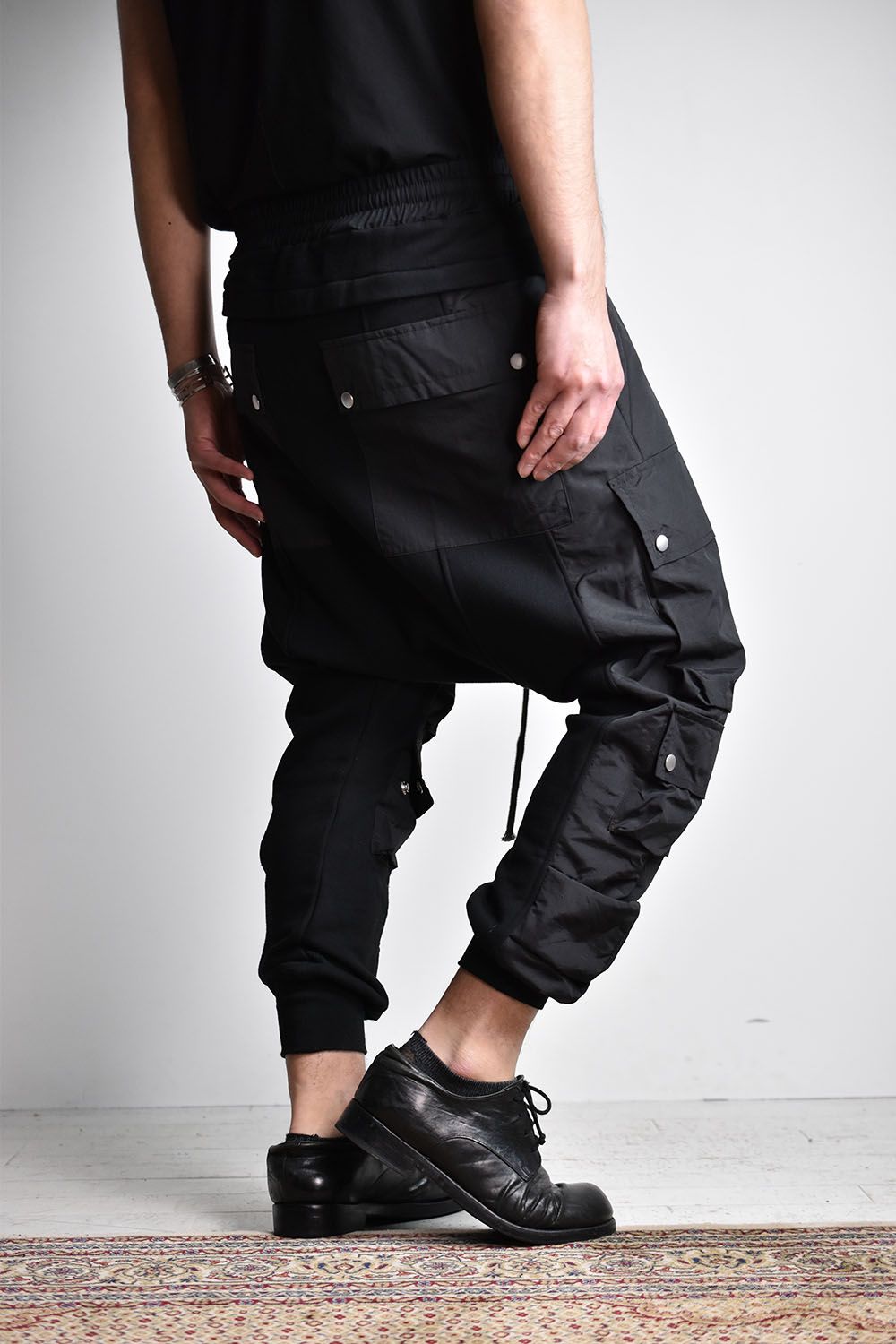 Cargo Sarouel Sweat Trousers"Black"/カーゴサルエルスウェットトラウザーズ"ブラック"