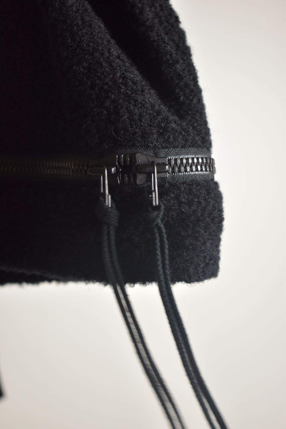 Loop Knit Oversized Layered Hooded Pullover"Black" / ループニットオーバーサイズレイヤードフーデッドプルオーバー"ブラック"
