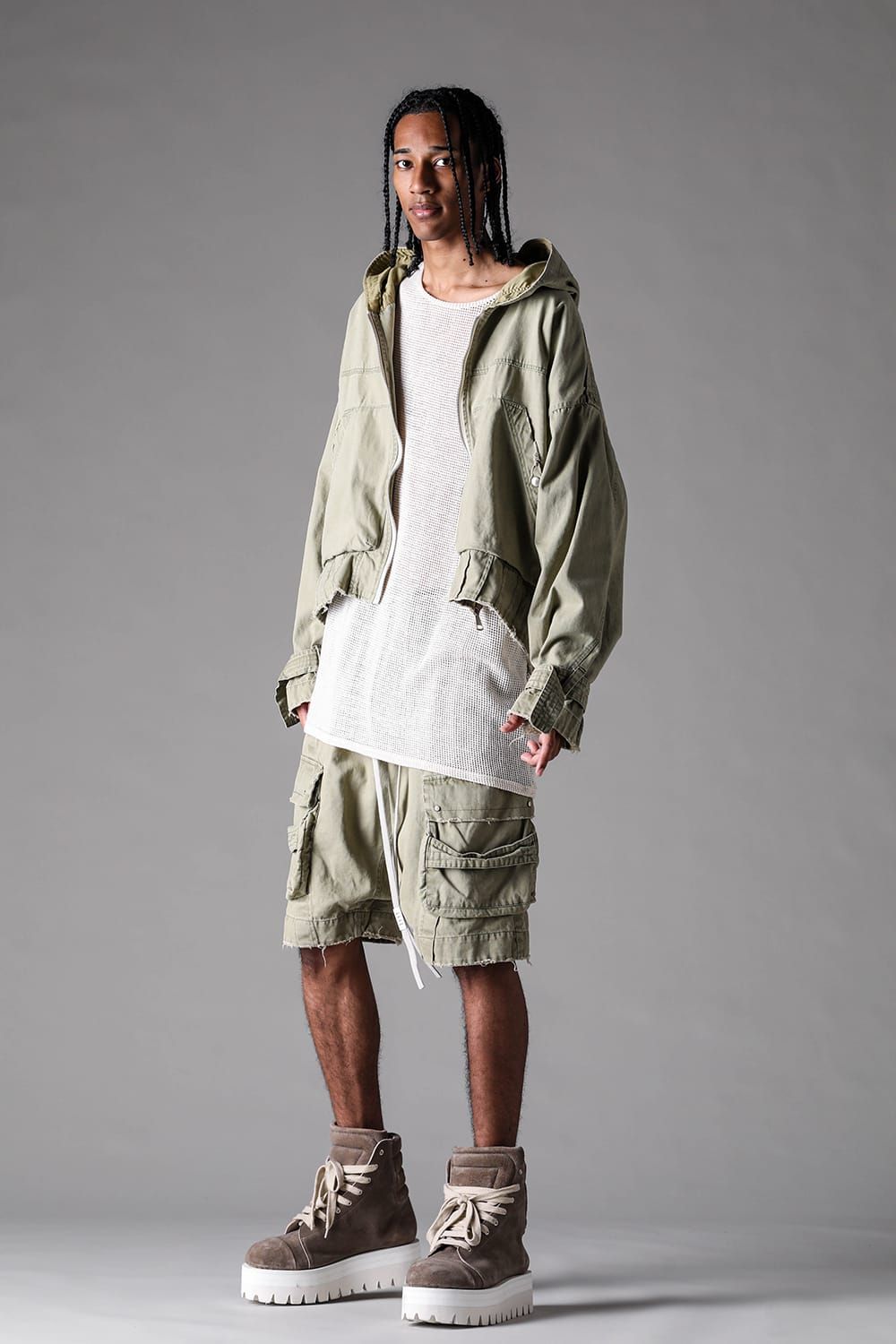 《2027SS先行予約》Hoodie Blouson "Vintage Black / Dust Grey / Dusty Olive" / フーディブルゾン "ヴィンテージブラック /ダストグレー /ダスティオリーブ"