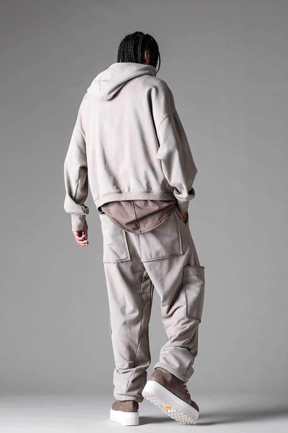 《2027SS先行予約》French Terry Wide Pants "Black / Grey / L.Beige"/ フレンチテリー裏毛ワイドパンツ"ブラック / グレー /ライトベージュ"