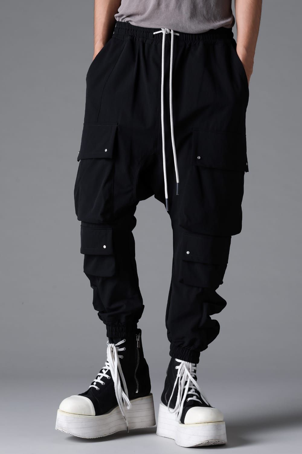 《2026SS先行予約》Stretch Nylon Military Sarouel Pants"Black" / ストレッチナイロンミリタリーサルエルパンツ"ブラック"