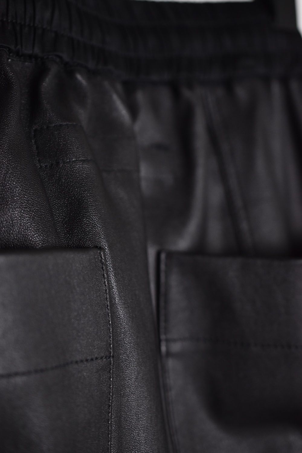 Sheepe Leather Stretch Cargo Sarouel Skinny"Black"/シープレザーストレッチカーゴサルエルスキニー"ブラック"