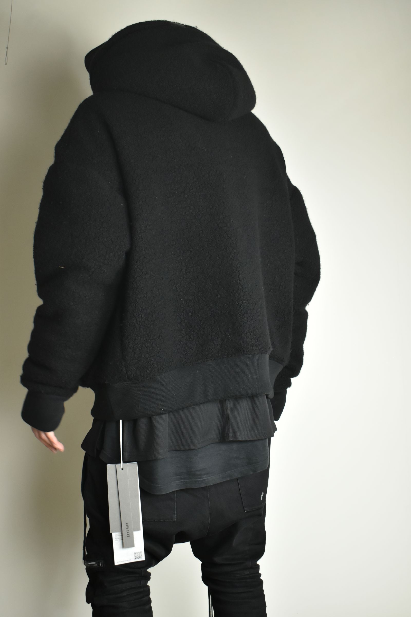 《2026AW先行予約》Sheep Pile Knit Padded Hoodie"Black / Khaki" / シープパイルニットパデッドフーディ"ブラック / カーキ"