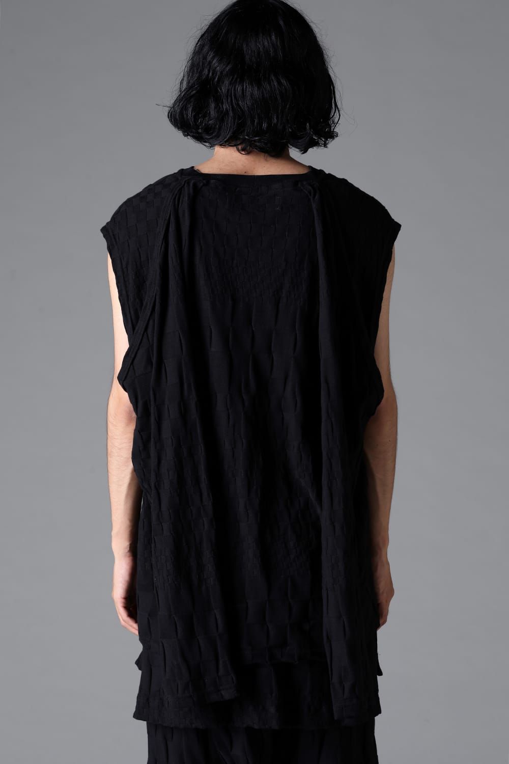 《2026SS先行予約》Gradient Plaid Pattern Shiva Long Sleeve Tee "Black / Cream" / グラデーションチェックパターンシヴァロングスリーブ"ブラック/クリーム"