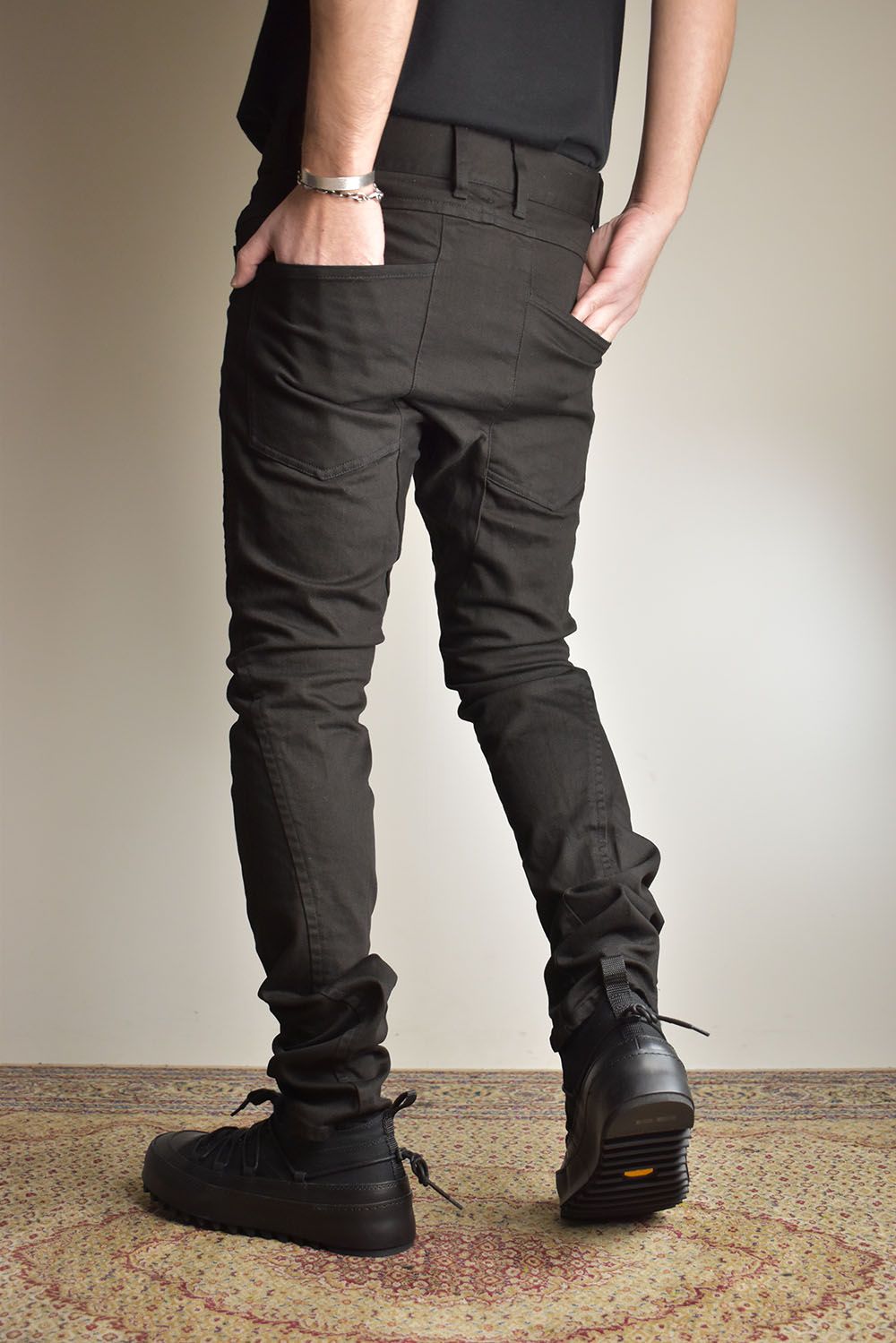 Stretch Denim Straight Slim Pants"Black" / ストレッチデニムストレートスリムパンツ"ブラック"