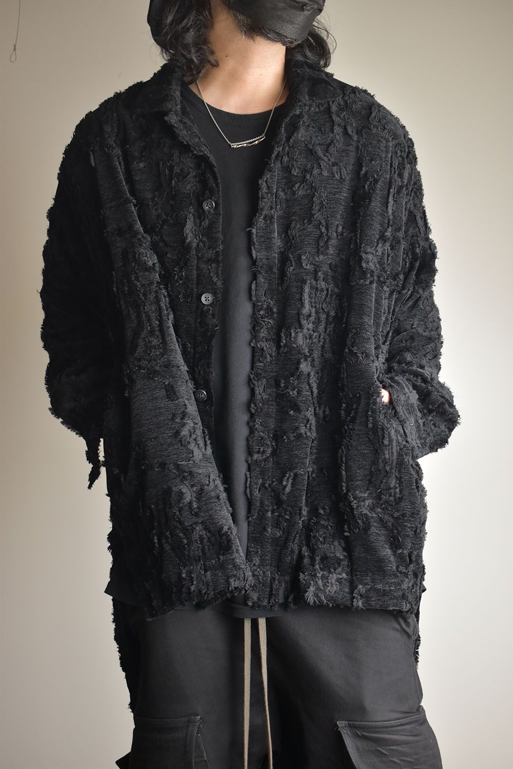 Jacguard Long Shirts"Black"/ジャガードロングシャツ"ブラック"