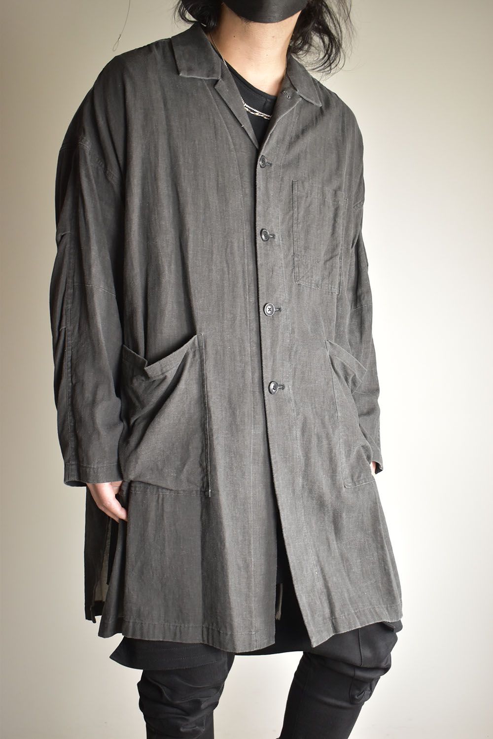 Pigmented Viera Shop Coat"Charcoal" / 顔料刷りビエラショップコート"チャコール"