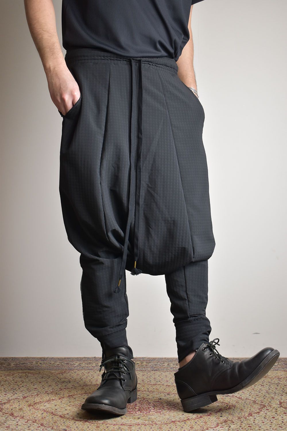 Storm Fleece Low Crotch Sarrouel Pants"Balck"/ストームフリースロークロッチサルエルパンツ"ブラック"