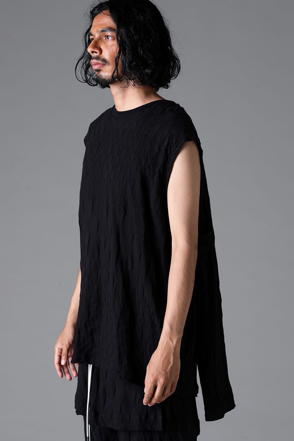 《2026SS先行予約》Gradient Plaid Pattern Shiva Long Sleeve Tee "Black / Cream" / グラデーションチェックパターンシヴァロングスリーブ"ブラック/クリーム"