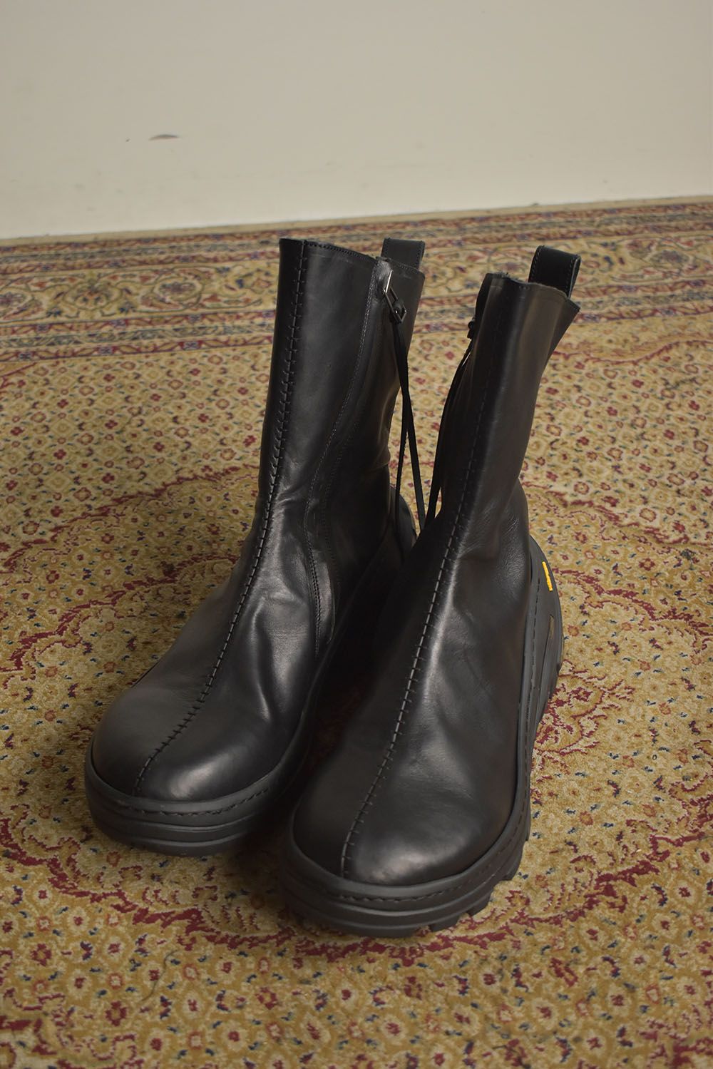 Over Lock Side Zip Boots_Maryam Horse Front "Black" / オーバーロックサイドジップブーツ マリアムホースフロント"ブラック"
