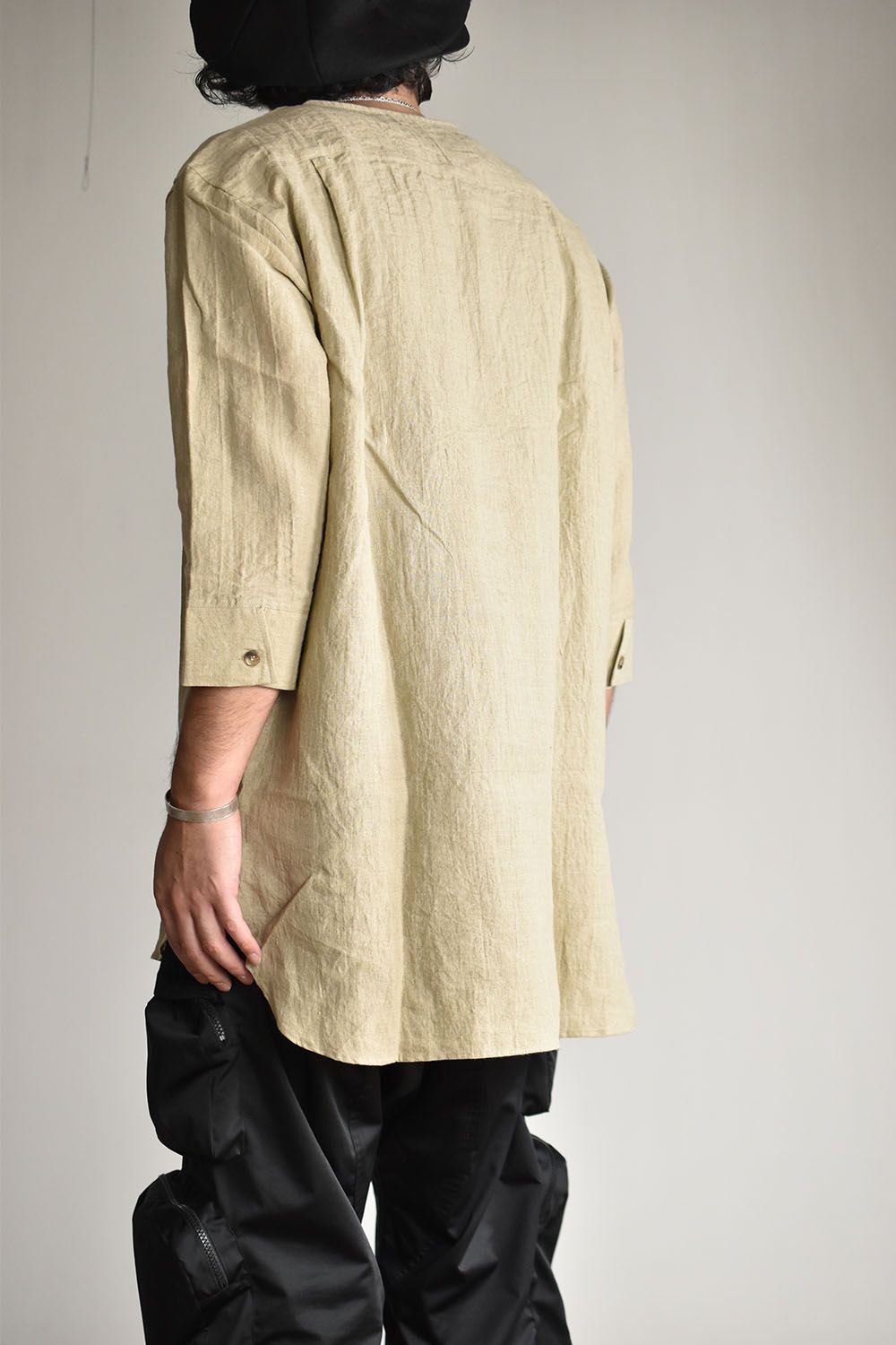 Soft Linen Henley Neck Pullover Shirts"Natural"/ソフトリネンヘンリーネックプルオーバーシャツ"ナチュラル"