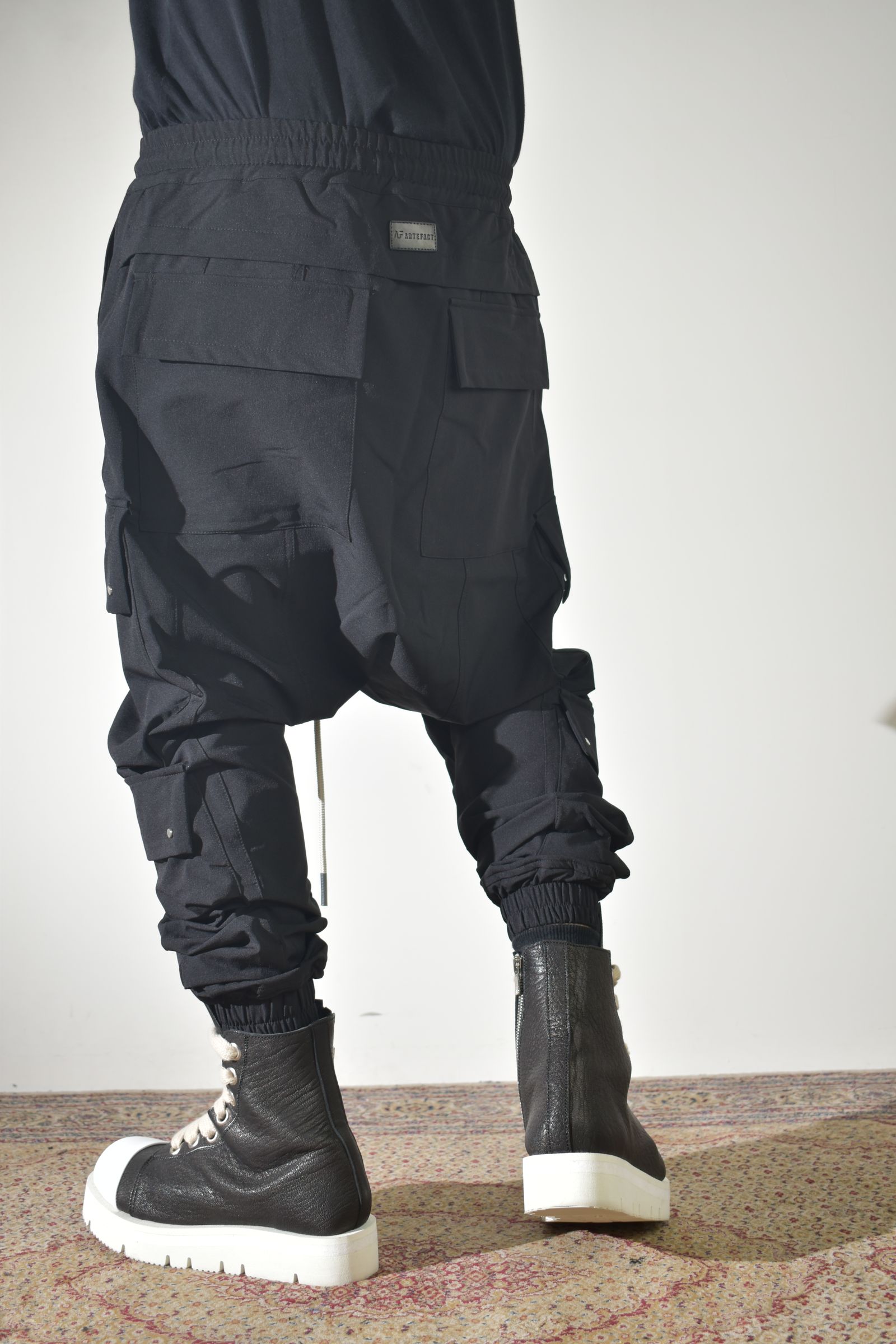 Stretch Nylon Military Sarouel Pants"Black" / ストレッチナイロンミリタリーサルエルパンツ"ブラック"