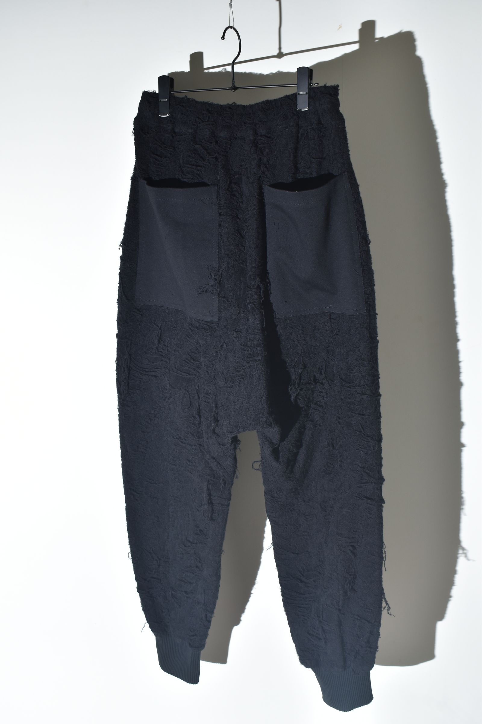 Damage Pile Combination Wide Jogger Pants"Black" / ダメージパイルコンビネーションワイドジョガーパンツ"ブラック"