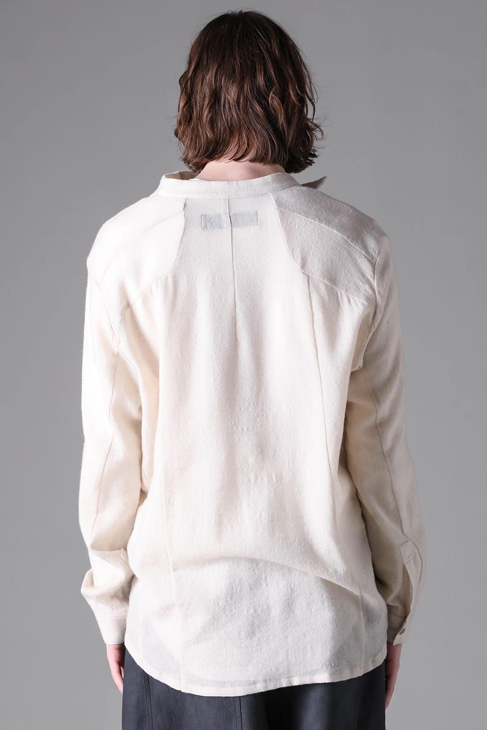 《2026AW先行予約》Fluid  High Neck Shirts"Black / Ivory" /  フルイド ハイネックシャツ"ブラック/アイボリー"