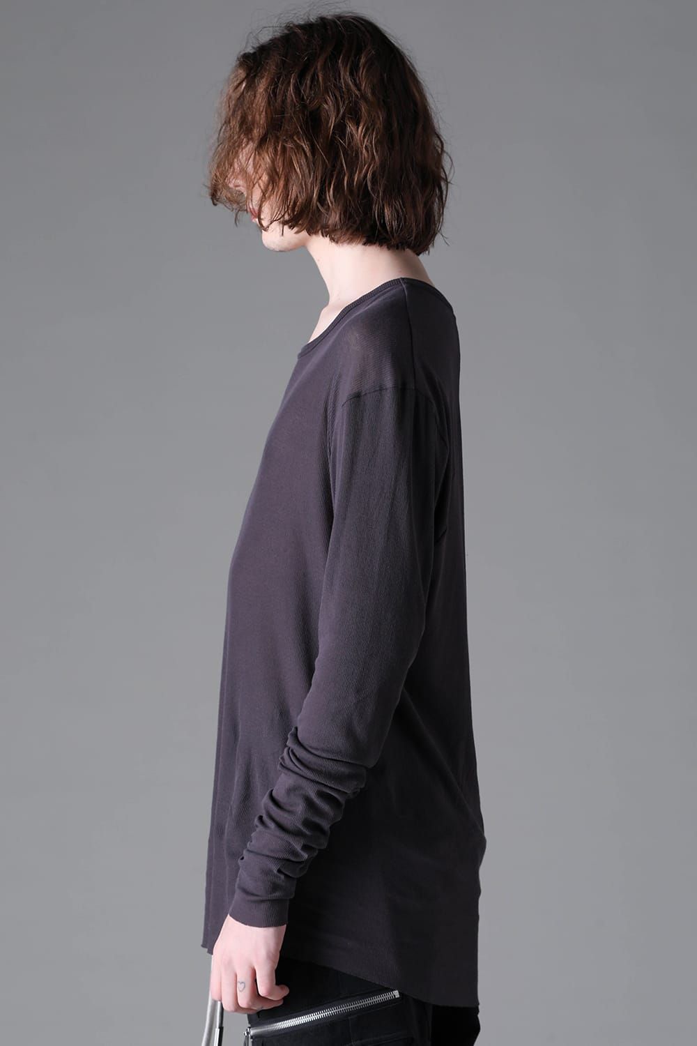 《2026AW先行予約》Back Printed Rib Long  Sleeve Tee"Black / D.Grey / Ivory /Khaki"バックプリントリブロングスリーブTee"ブラック/ダークグレー/アイボリー/カーキ"