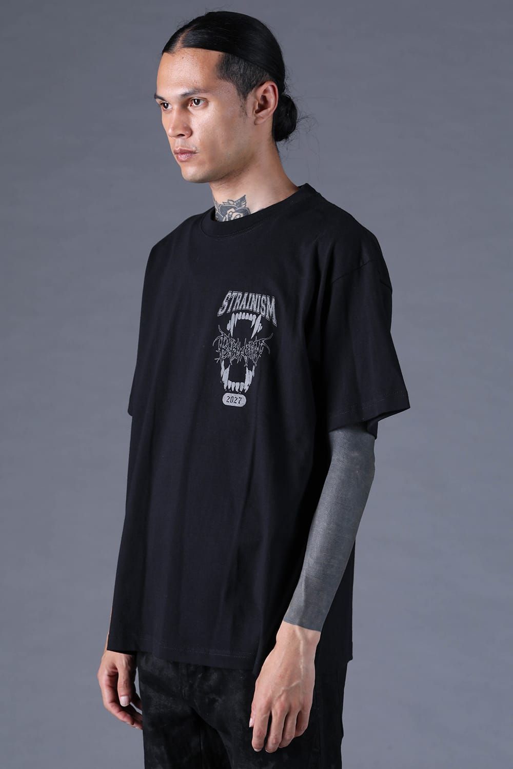 《2027SS先行予約分》Printed T-Shirt: METAL & COLLEGE LOGO "Black" / プリントTee  -Metal & College Logo "ブラック"