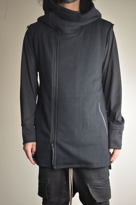 Over Sized Sleeve Less Hoodei"Black" /オーバーサイズスリーブレスフーディ"ブラック"