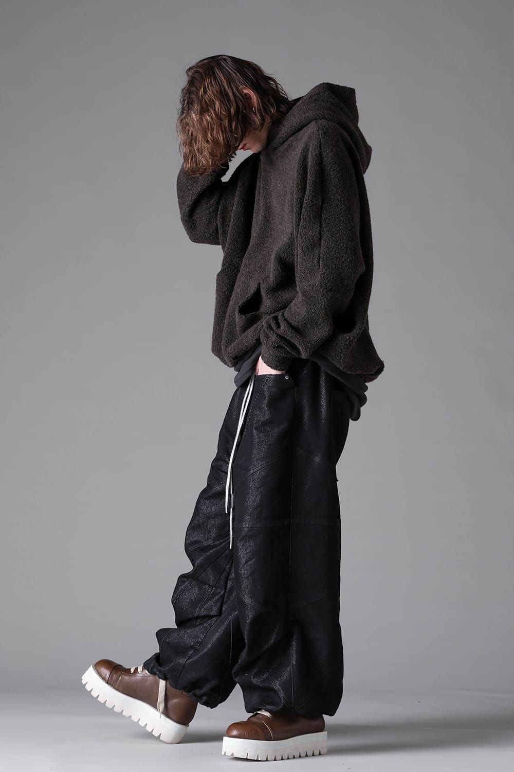 《2026AW先行予約》Panelld Denim Extra Wide Pnats"Balck × Silver" /  パネルデニムエクストラワイドパンツ"ブラック×シルバー"