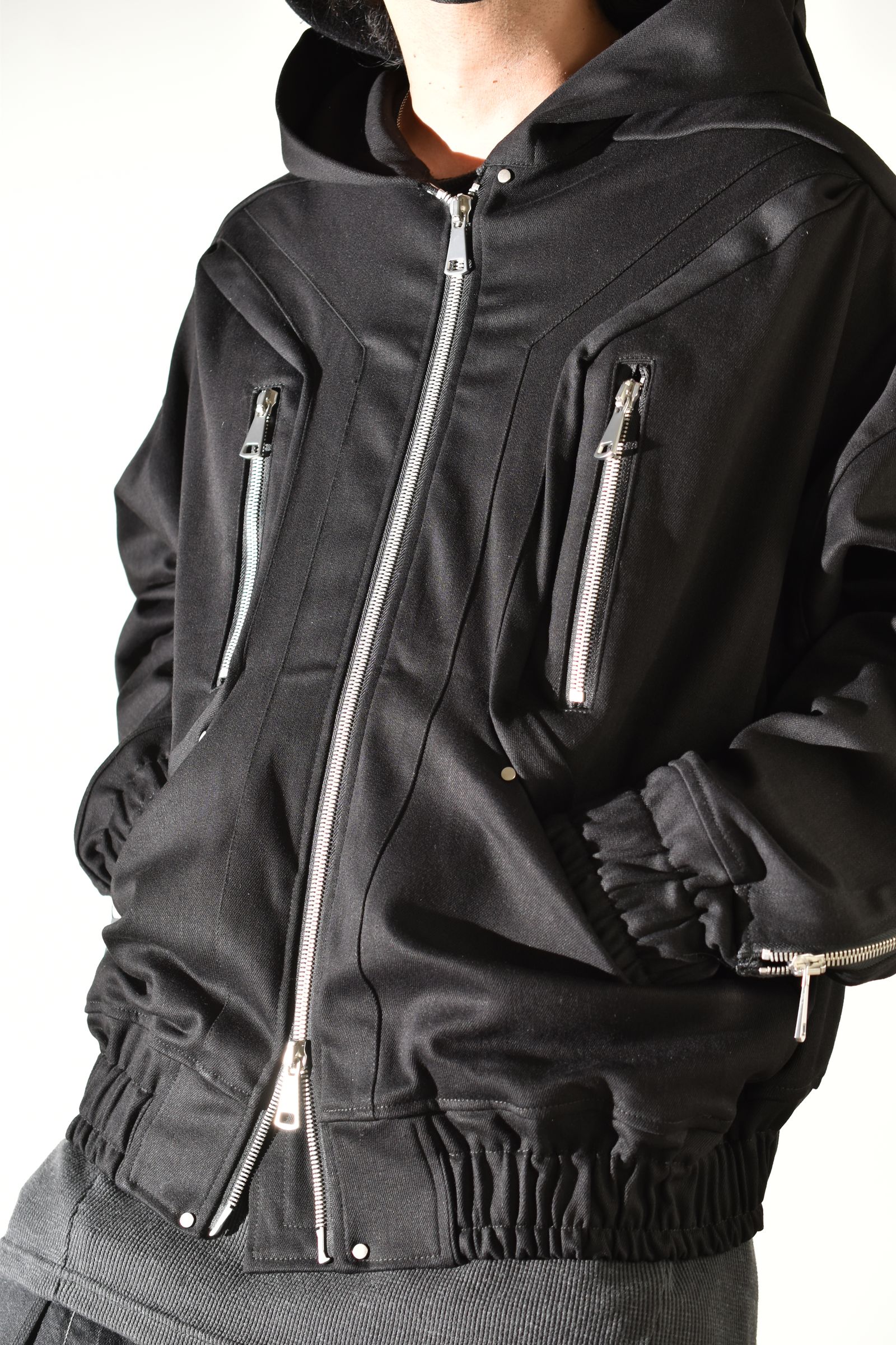 Denim Zip Hoodie Blouson"Black" / デニムジップフーディブルゾン"ブラック"