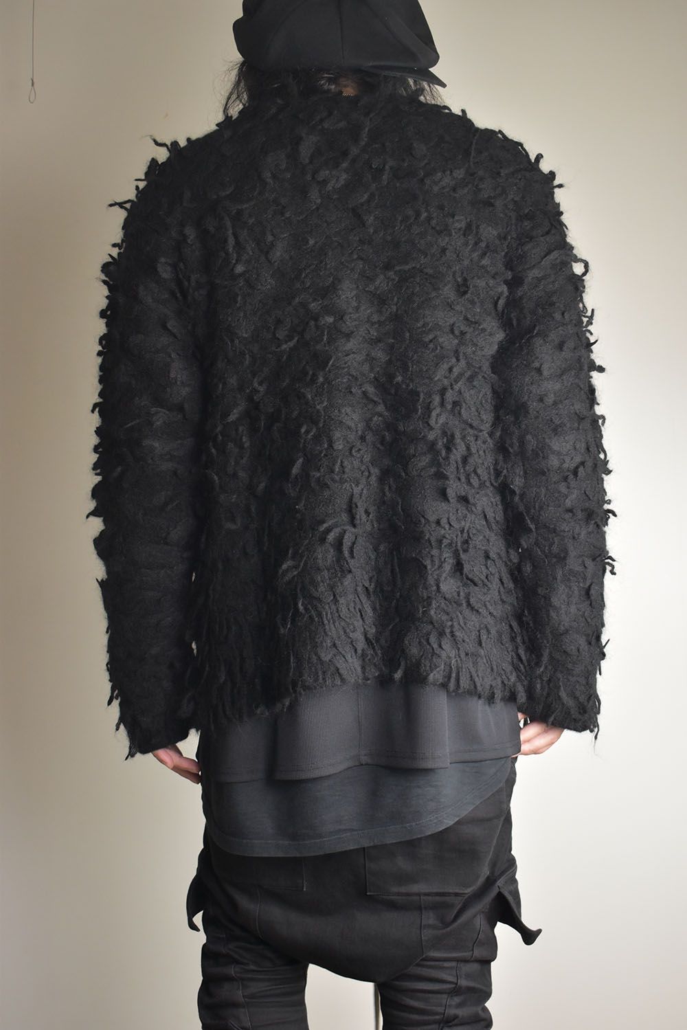 5GG Long Pile Knit Cardigan"Black" / ロングパイルニットカーディガン"ブラック"