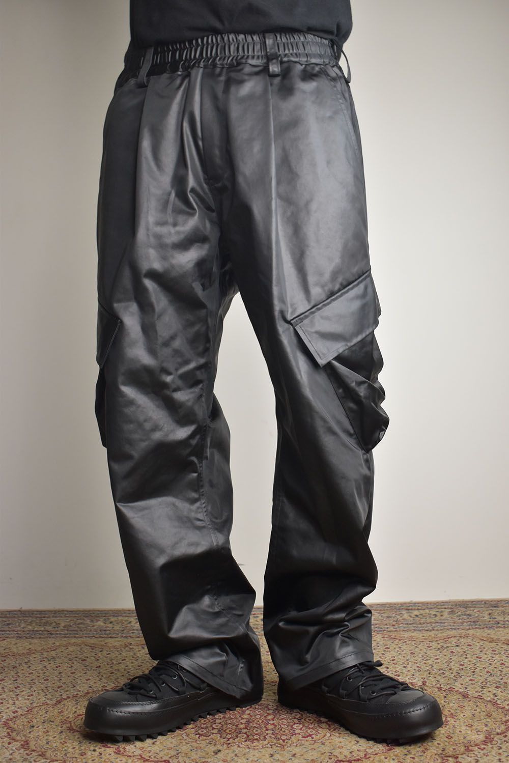 Heavy Satin Cargo Pants"Black" / ヘビーサテンカーゴパンツ"ブラック"