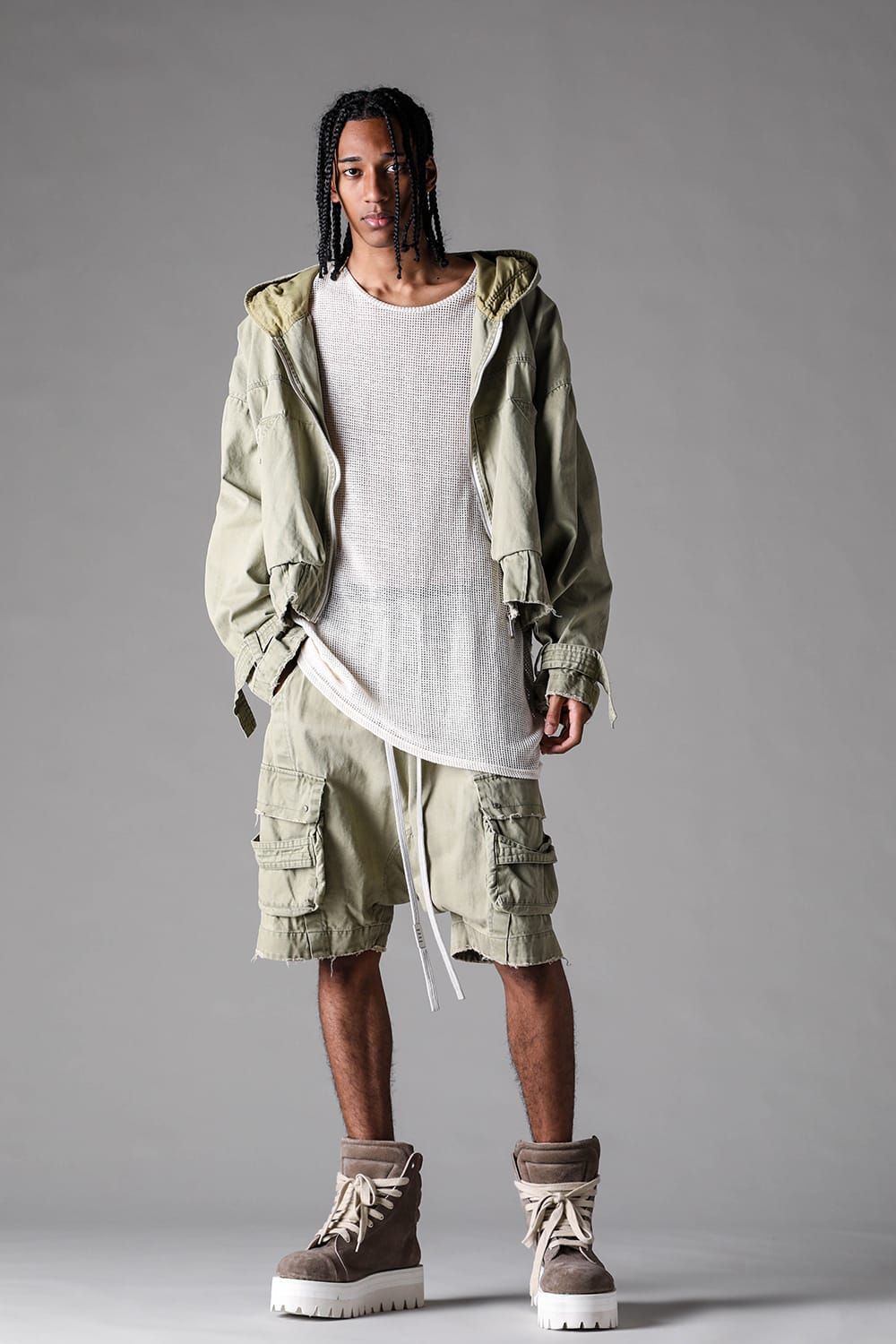 《2027SS先行予約》Hoodie Blouson "Vintage Black / Dust Grey / Dusty Olive" / フーディブルゾン "ヴィンテージブラック /ダストグレー /ダスティオリーブ"