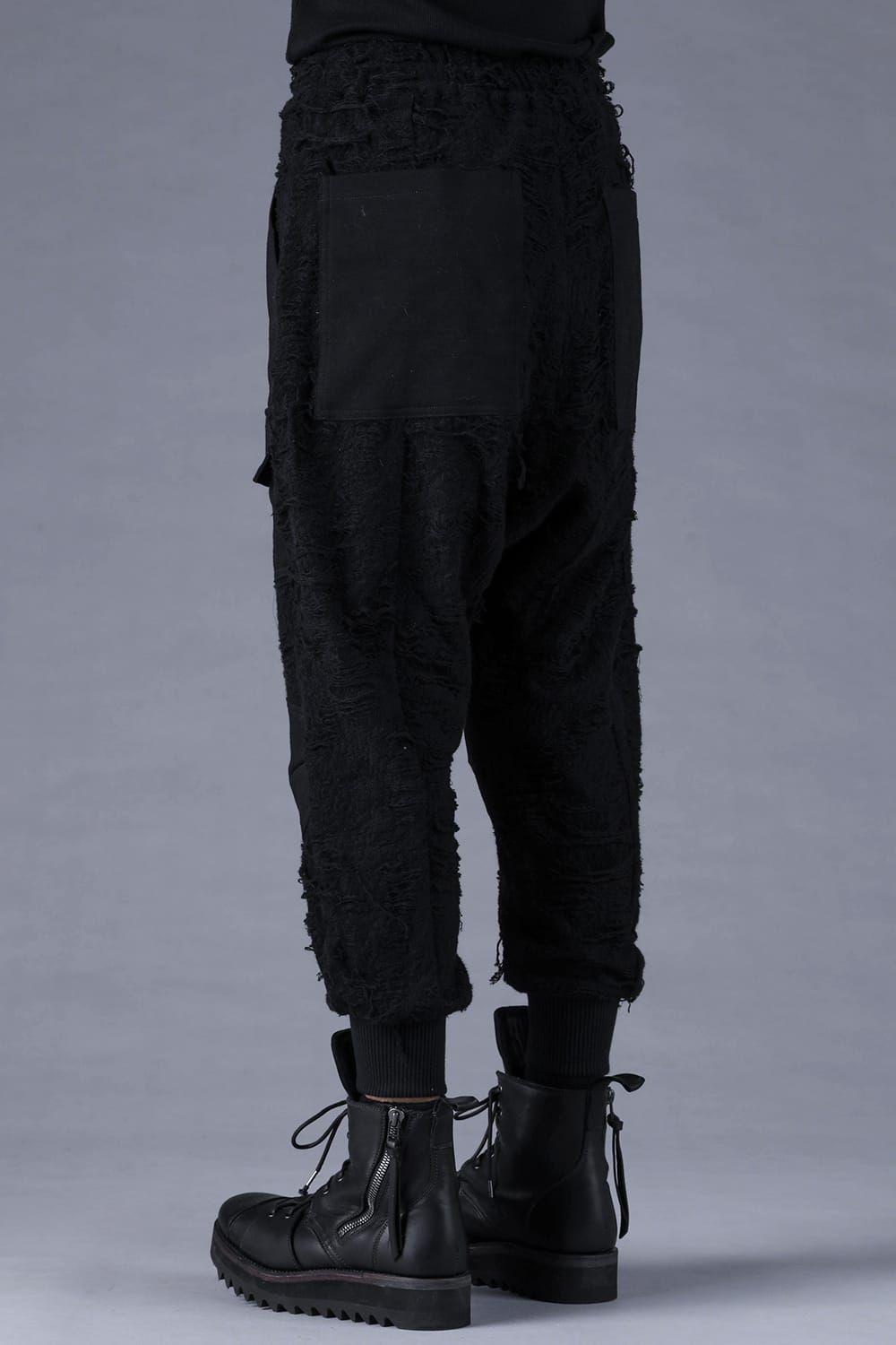 Damage Pile Combination Wide Jogger Pants"Black" / ダメージパイルコンビネーションワイドジョガーパンツ"ブラック"