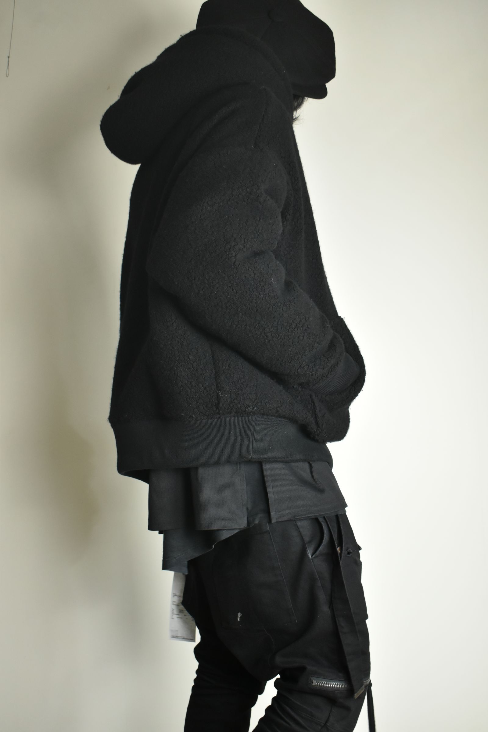 《2026AW先行予約》Sheep Pile Knit Padded Hoodie"Black / Khaki" / シープパイルニットパデッドフーディ"ブラック / カーキ"