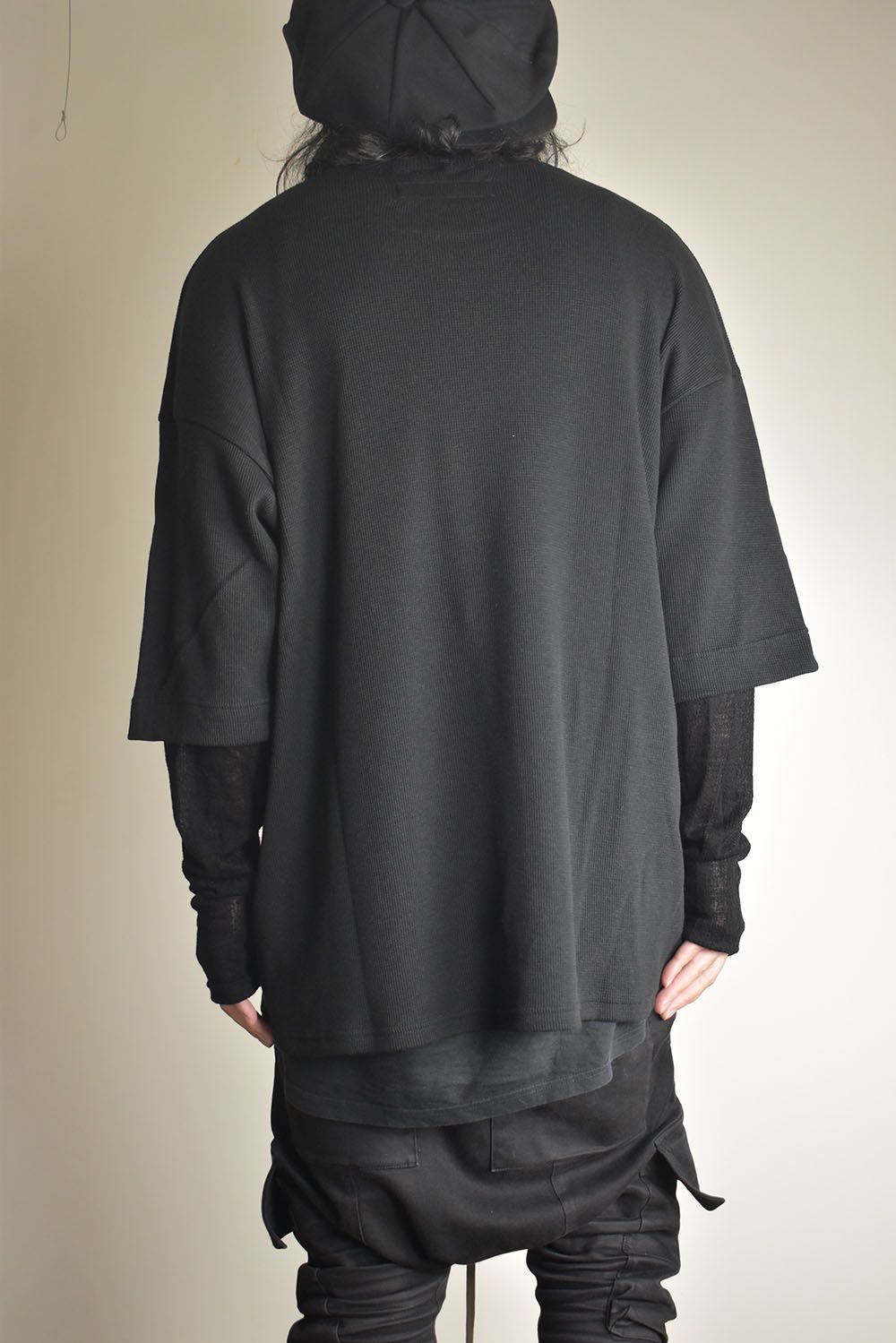 Layered Crew Neck Top"Black" / レイヤードクルーネックトップ"ブラック"