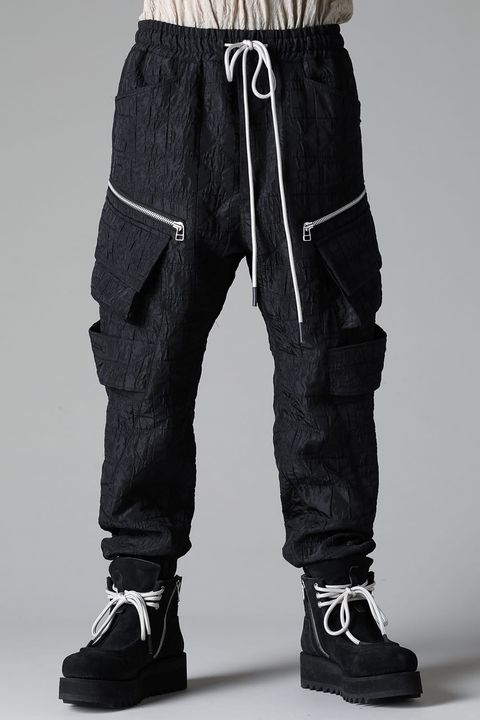 《2025AW先行予約》Geometry Belt Cargo Jogger"Black" / ジオメトリーベルトカーゴジョガー"ブラック"