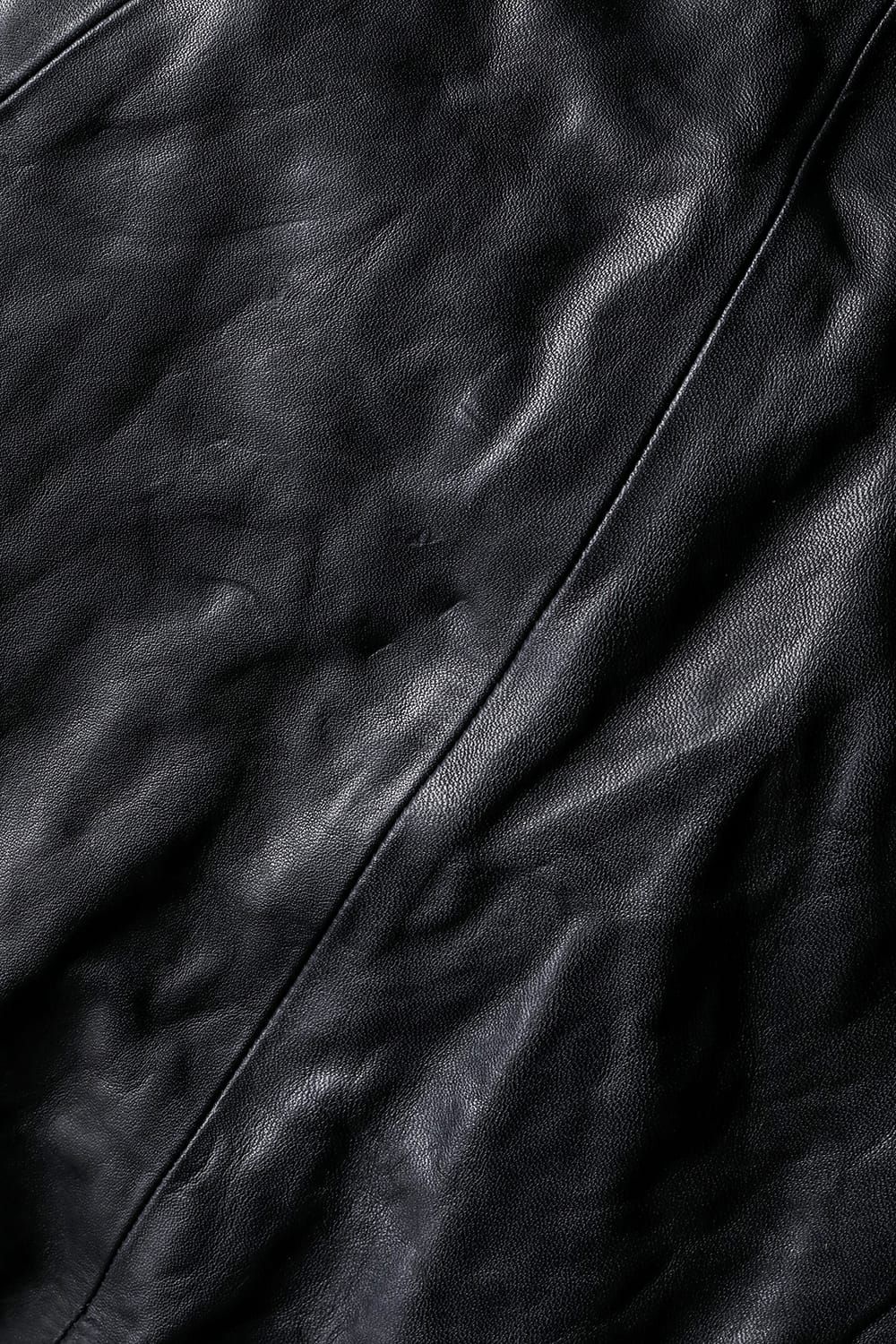 Horse Leather Down Hooded Scarf “Black" / ホースレザーダウンフードマフラー"ブラック"