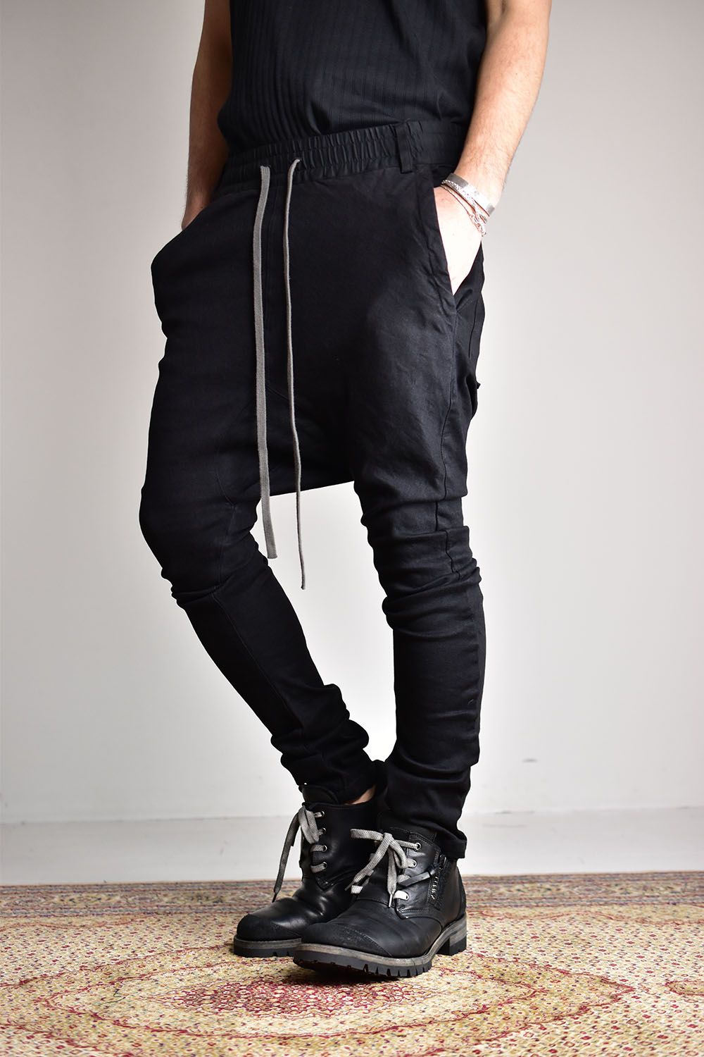 Stretch Denim Sarouel Skinny"Black"/ ストレッチサルエルスキニーデニム"ブラック"