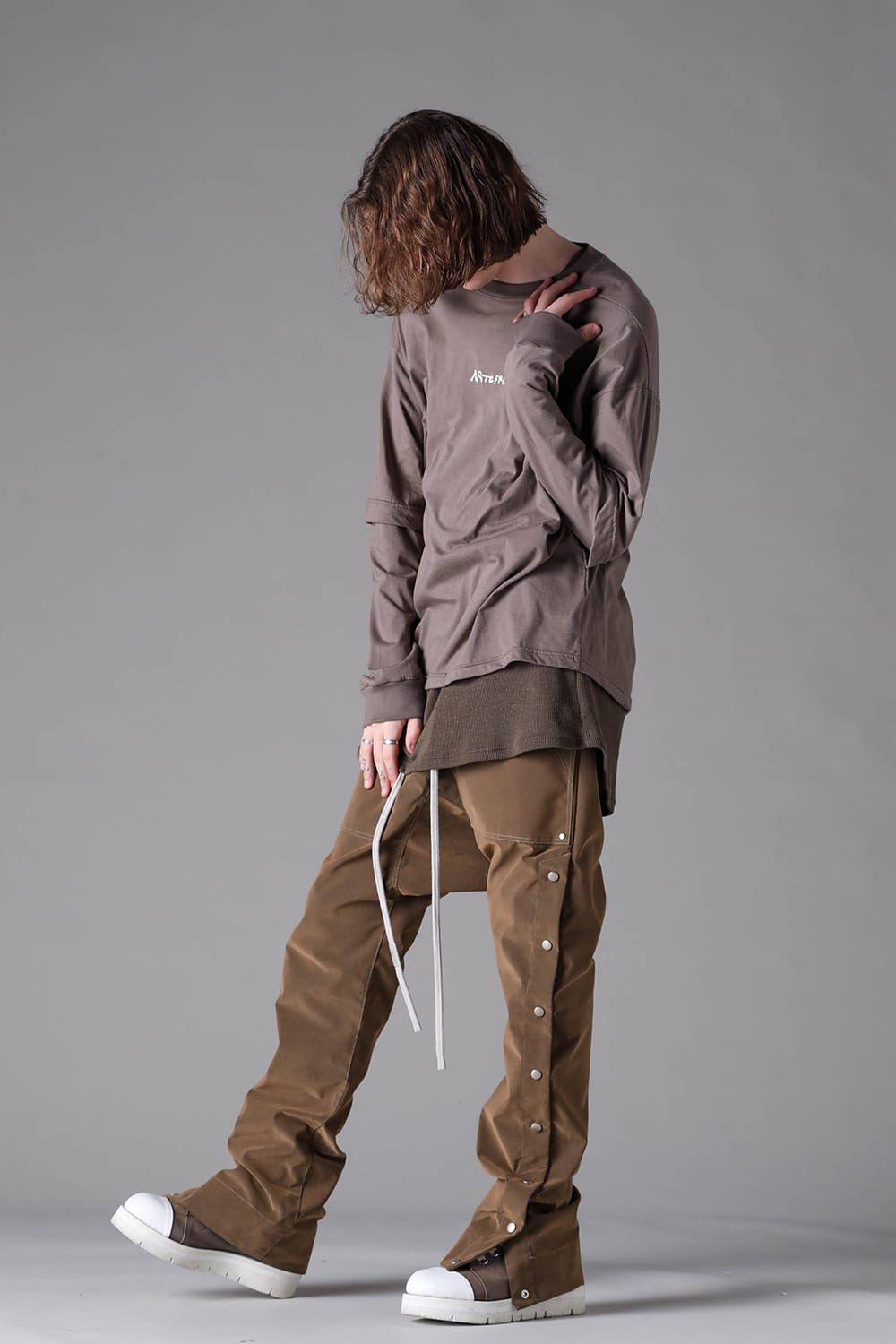 《2026AW先行予約》Printed Layerd Long Sleeve "Greige" / プリントレイヤードロングスリーブ"グレージュ"