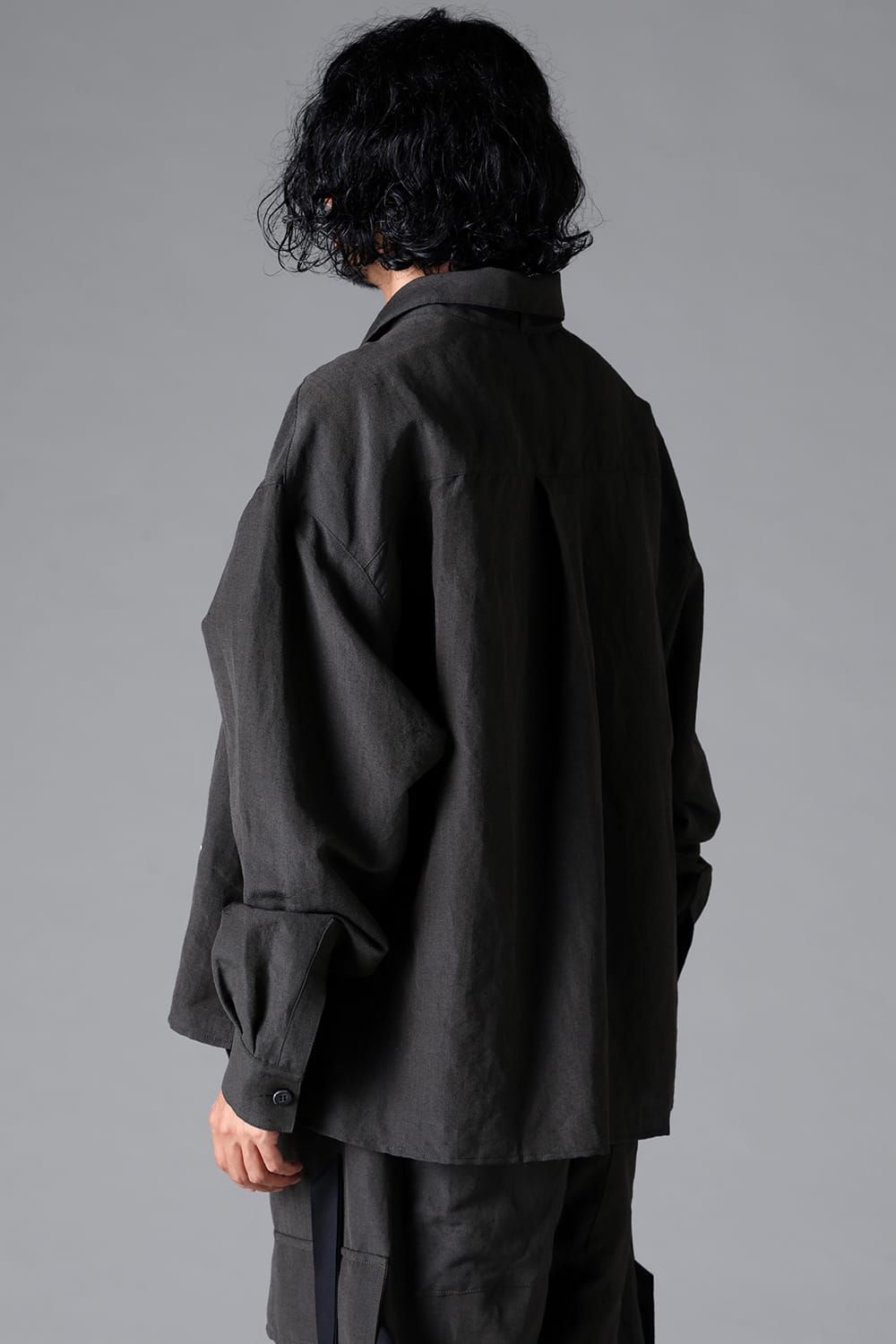 《2026SS先行予約》Wide Short Shirts"Black / Stone /Khaki /D.Grey / ST×GY" / ワイドショートシャツ"ブラック/ストーン/カーキ/ダークグレー/ストライプ×ダークグレー"